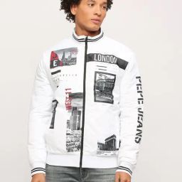Pepe Jeans White Regular Fit Printed Jacket-picture-37