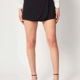 ZASTRAA Black Solid Skorts-image-38