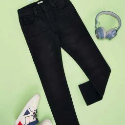 Pantaloons Junior Boys Jet Black Cotton Solid Jeans-image-65