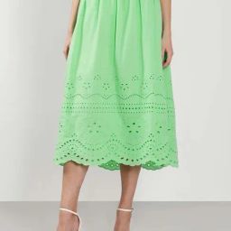 Vero Moda Summer Green Self Pattern Skirt-image-51