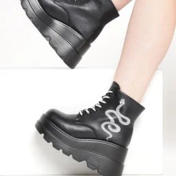Truffle Collection Women's Black Wedge Boots-52