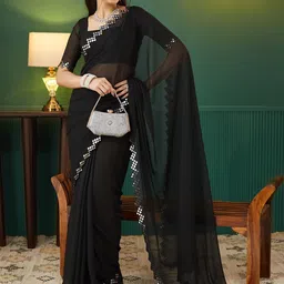 KALINI Mirror Work Pure Georgette Saree-picture-38