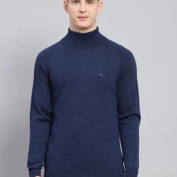 Monte Carlo Navy Blue Regular Fit Pullover-picture-12