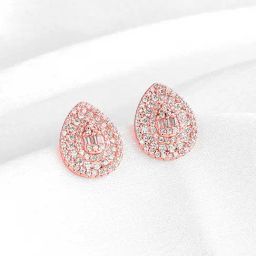 GIVA 925 Sterling Silver Rose Gold DazzlIng Drop Earringss For Women-image-27
