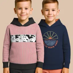 Hellcat Red and Navy Blue Regular Fit Printed Sweatshirt - Pack of 2-picture-19