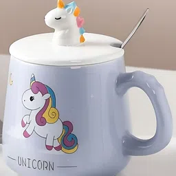 BonZeaL Purple & White Unicorn Printed Ceramic Glossy Mug 350 ml-31