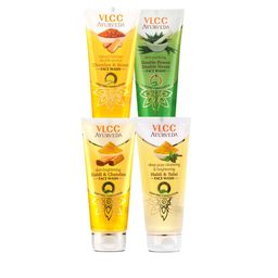 VLCC Set Of 4 Haldi Chandan Haldi Tulsi Neem & Chandan Kesar Face Wash - 100 ml Each-13