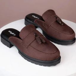 Styli Men's Brown Mule Shoes-image-59