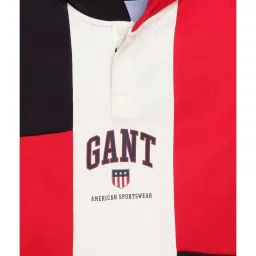 GANT White & Red Color Block Full Sleeves Sweatshirt image 3