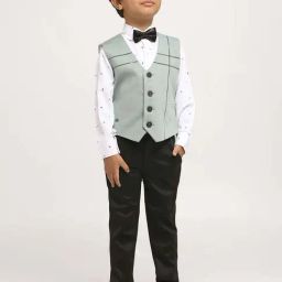 Kids Island Boys Green Printed Full Sleeves Suit Set-picture-42