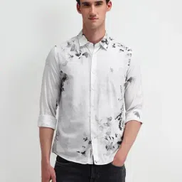 U.S. Polo Assn. White Cotton Slim Fit Printed Shirt-picture-39