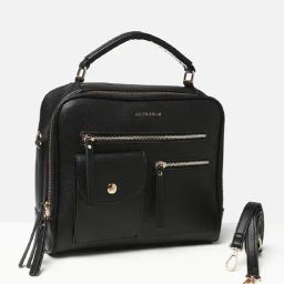 Allen Solly Black Textured Free Size Sling Handbag-66