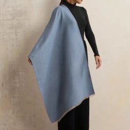 TrueBrowns Blue Plain Stole-picture-19