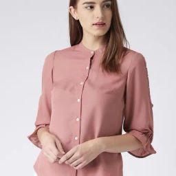 KASSUALLY Pink Relaxed Fit Shirt-image-51