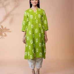 Daali Green Cotton Regular Fit Printed Kurtas-picture-14