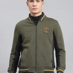 Monte Carlo Olive Green Regular Fit Printed Sweatshirt-image-57