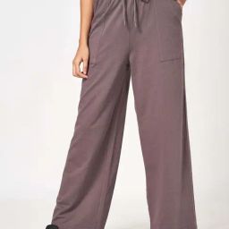 Ajile by Pantaloons Grey Cotton Plain Flared Pants-picture-20