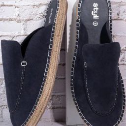 Styli Men's Navy Mule Shoes-picture-48