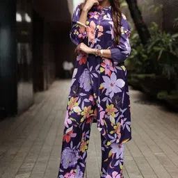 Svamsa Printed Tunic With Trouser Co-Ords-13