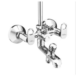Jabra 3 in 1 Wall Mixer With L-Bend Prime Series Brass Chrome Finish Wall Mount Silver-image-108
