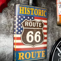eazy wagon Blue & Red Historic Route 66 Whiskey Bottle Wall Decor-image-9