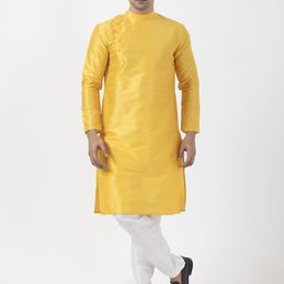 DEVOILER Men Regular Dupion Silk Kurta with Pyjamas-9