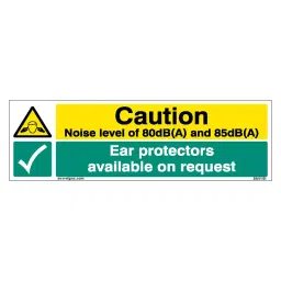 SUNSIGNS  Caution Noise Level, Ear Protectors Available On Request Signages Size 600x200 mm HP Print + Vinyl, SN0151-image-62
