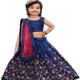 Tejam Girls Embellished Sequinned Ready to Wear Lehenga & Blouse With Dupatta-image-51