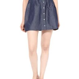 Miss Chase Navy Above Knee Skirt-image-46