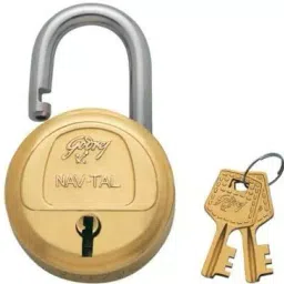 Godrej Navtal 65 mm Brass Electroplated Finish 3 Keys Padlock-picture-30