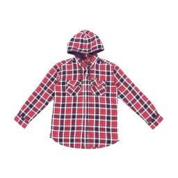 Gini & Jony Kids Red & Navy Cotton Plaid Shirt-picture-1