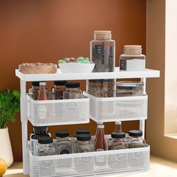 Kuber Industries White Set of 1 Regular Multi-Utility Organisers-17
