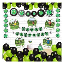 Untumble Football Birthday Paper Fan Kit - Green-image-83