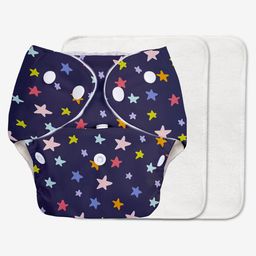 Super Bottoms Basic Reusable Cloth Diaper Star Print- Multicolor-26