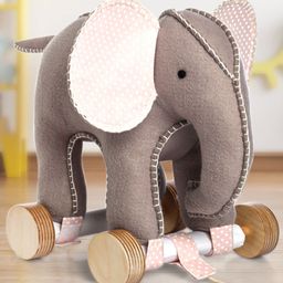 Bonfino Elephant Pull Along Toy - Grey-13