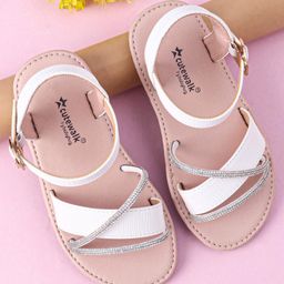 Cute Walk by Babyhug Buckle Closure Sandals with Stud Detailing - White-image-92