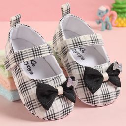 Babyoye Booties with Velcro Closure & Bow Applique -  Black-image-8