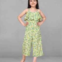 Fashion Dream Crepe Sleeveless Floral Printed Jumpsuit - Pista-image-20