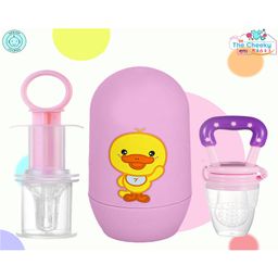 The Cheeky Kidzz Baby Grooming Manicure Pedicure 4 In 1 Egg Nail Kit With Baby Fruit Nibbler & Medicine Dropper (Pink)-8