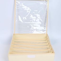 House of Quirk 24 Slot Foldable Underwear Closet, Dresser Drawer Organizer Fabric Basket Clothes Socks Underwear Clothing Divider - Beige-picture-39