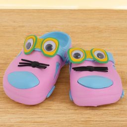 Yellow Bee 3D Whiskered Animal Clogs With Googly Eyes - Pink And Blue-picture-26