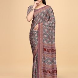 K 5 Fashion Ethnic Motifs Pure Crepe Saree-image-97