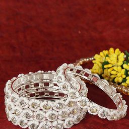 NMII Set Of 4 Kundan Studded Bangles-image-39