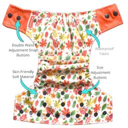 VParents Reusable and Adjustable Cloth Diapers With ultra absorbent Insert - Red image 2