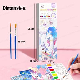 FunBlast Unicorn Theme 2 in 1 Painting & Drawing Book with Paint Brush  Multicolor image 3