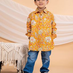 BEBE UNICORN Kids-Boys Floral Printed Kurta-16