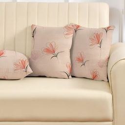 IVAZA Pink Set of 3 Floral Square Cushion Covers-48