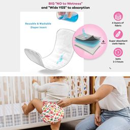 VParents Reusable and Adjustable Cloth Diapers With ultra absorbent Insert - Red image 5