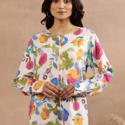 W White Printed Top-image-100