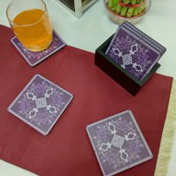 Crayton Square Purple Mughal Art MDF Coaster - Set of 4-image-47